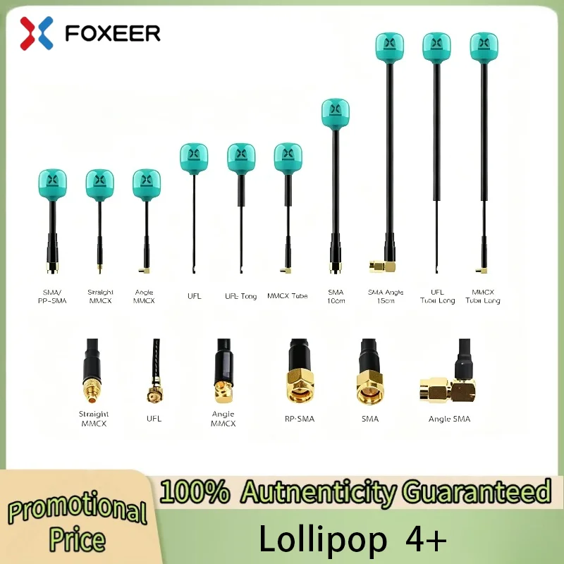 

2PCS Foxeer Antenna Lollipop 4 Plus 4+ FPV Antenna 5.8G 2.6Dbi RHCP SMA RPSMA UFL MMCX FPV Omni LDS Antenna For FPV Drone