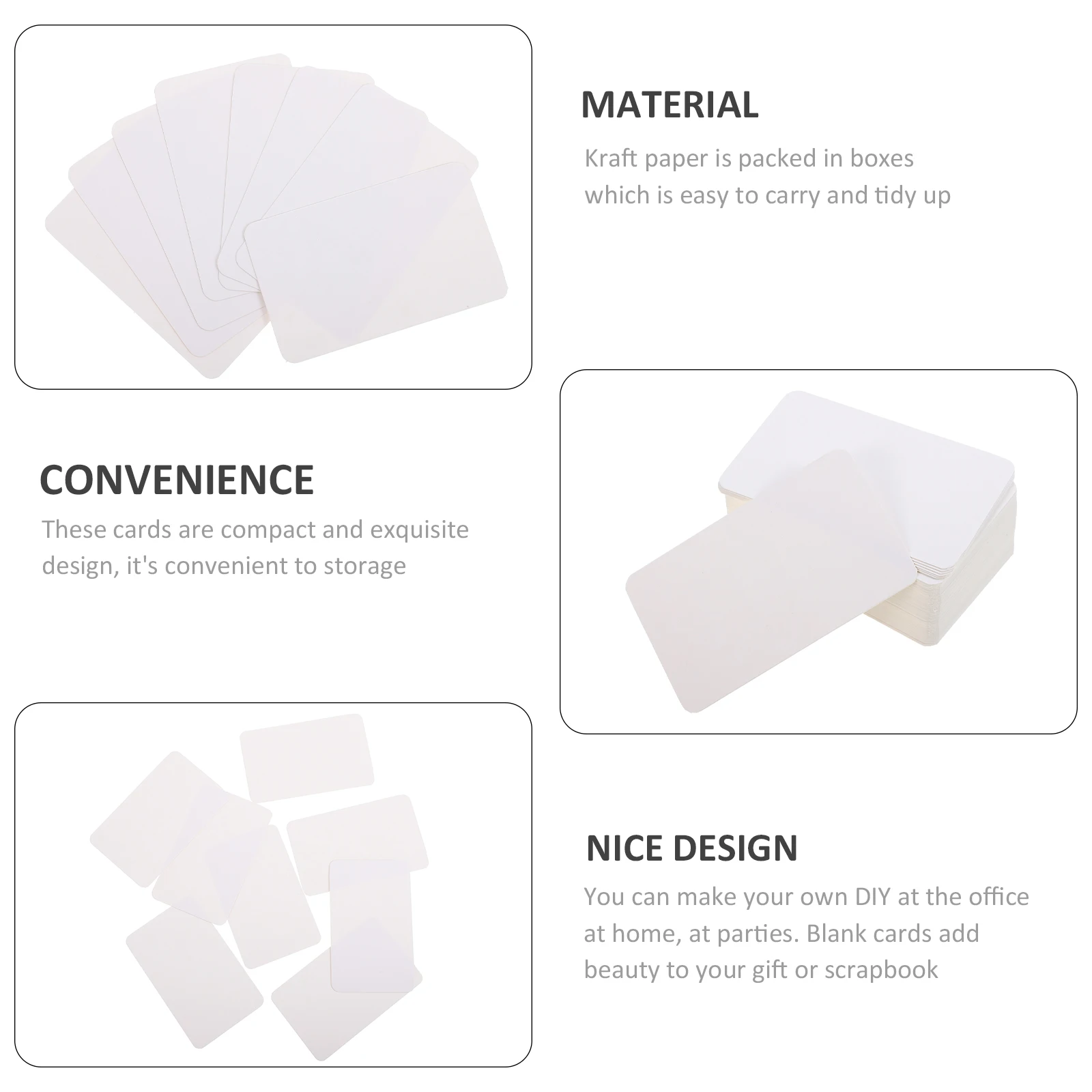 

200 Pcs Blank Card Small Cardstock Graffiti Postcards Business Note DIY Empty Paper