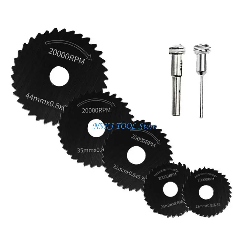 L8RC 7pcs/مجموعة قاطع المنشار الدائري عالي السرعة الصلب أقراص قطع الخشب لأداة دوارة النجارة الخشبية