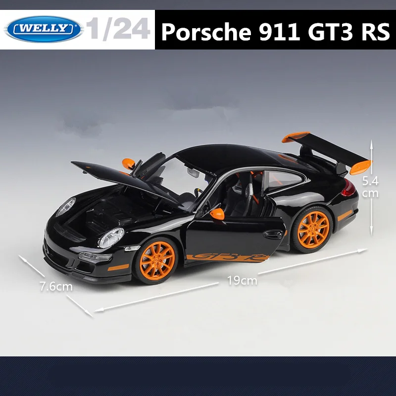 WELLY 1:24 Porsche 911 GT3 RS Alloy Track Racing Car Model Diecasts Metal Sports Car Model Simulation Collection Kids Toys Gifts