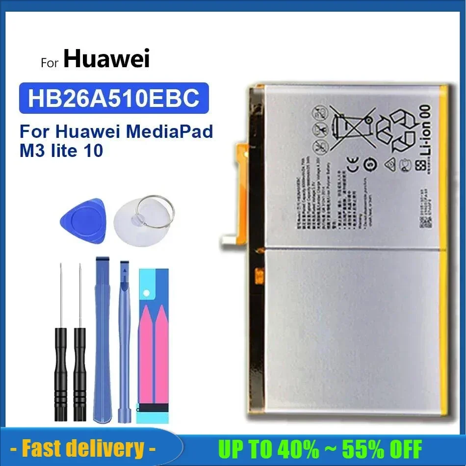 

Сменный аккумулятор для планшетного ПК для Huawei MediaPad M3 lite 10, медиапланшет M3 lite10, медиапланшет M3lite10, аккумуляторы HB26A510EBC