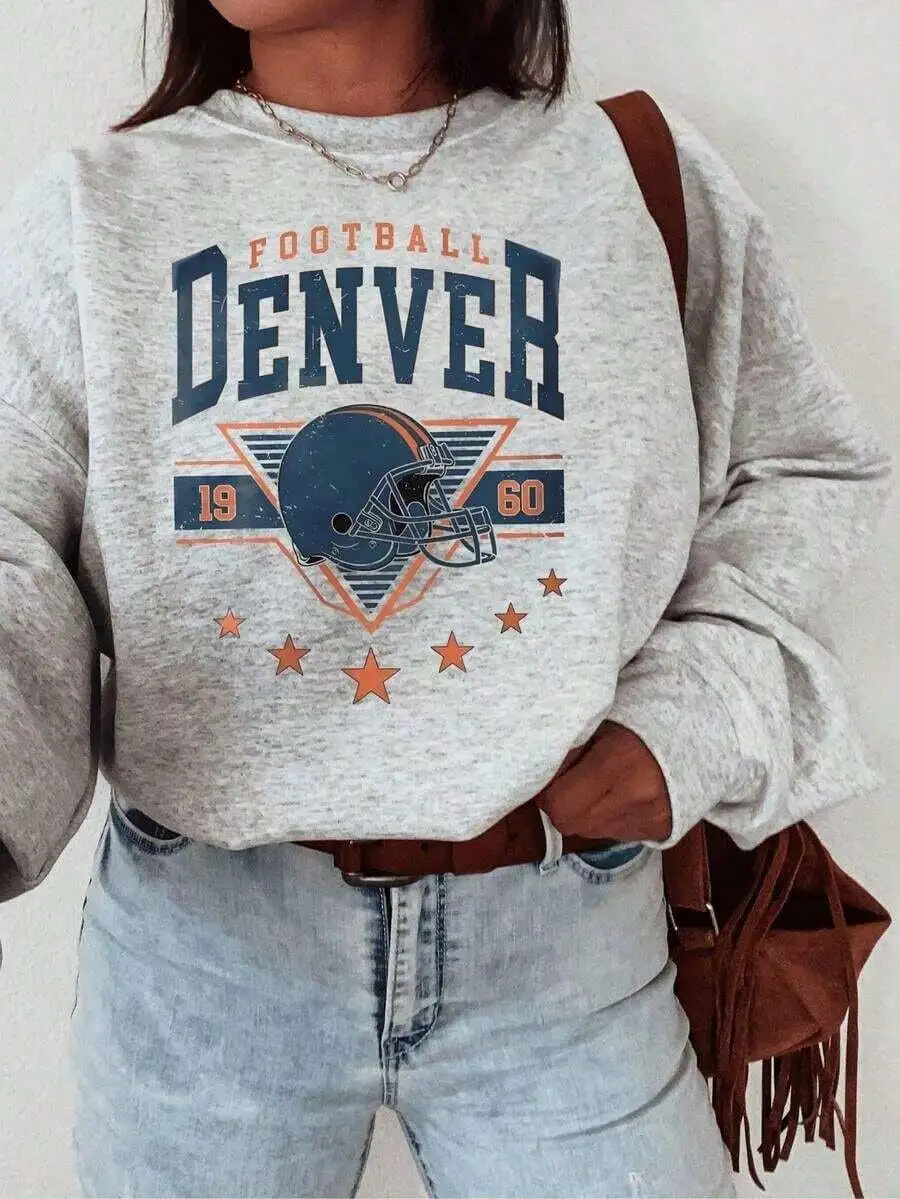 

Женская толстовка с ретро-принтом футбольной тематики, свободного кроя, с эффектом потертости