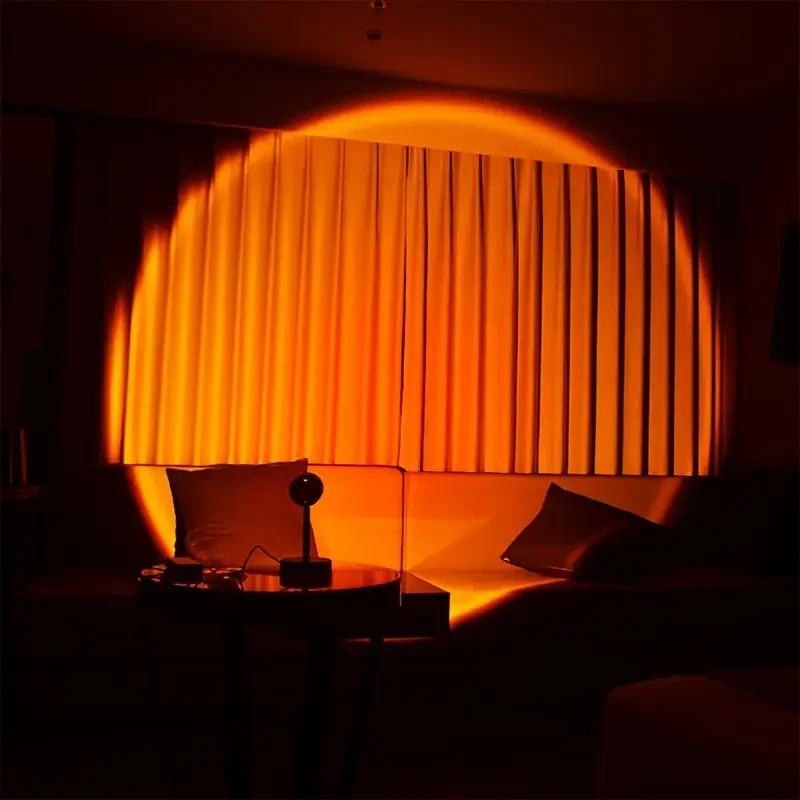 

1PC Warm Sunset Projection Lamp Adjustable Stand LED Atmosphere Light for Bedroom Deco