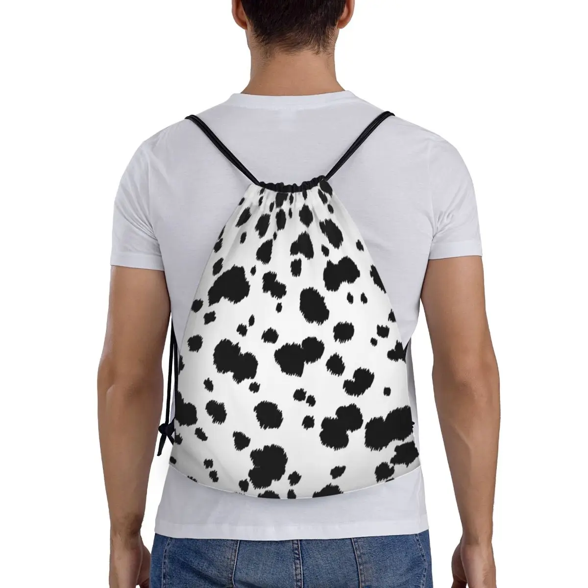 

Dalmatian Dog Texture Backpacks Portable Drawstring Bags Sundries Bag Book Bags for Man Woman School