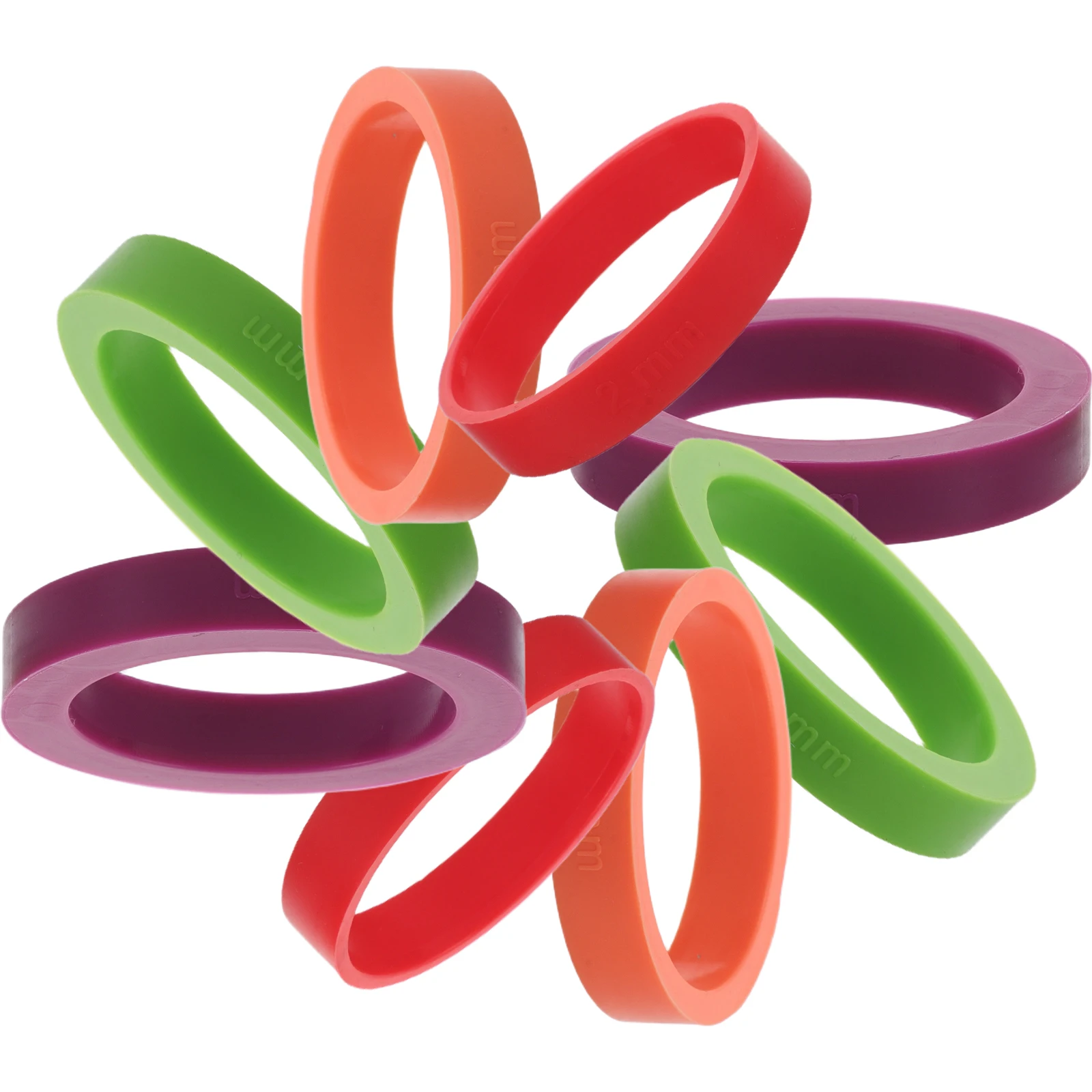 

8Pcs Silicone Rolling Pin Thickness Rings Multicolor Dough Thickness Guides Non Slip Baking Accessories 2Mm 3Mm 6Mm 10Mm