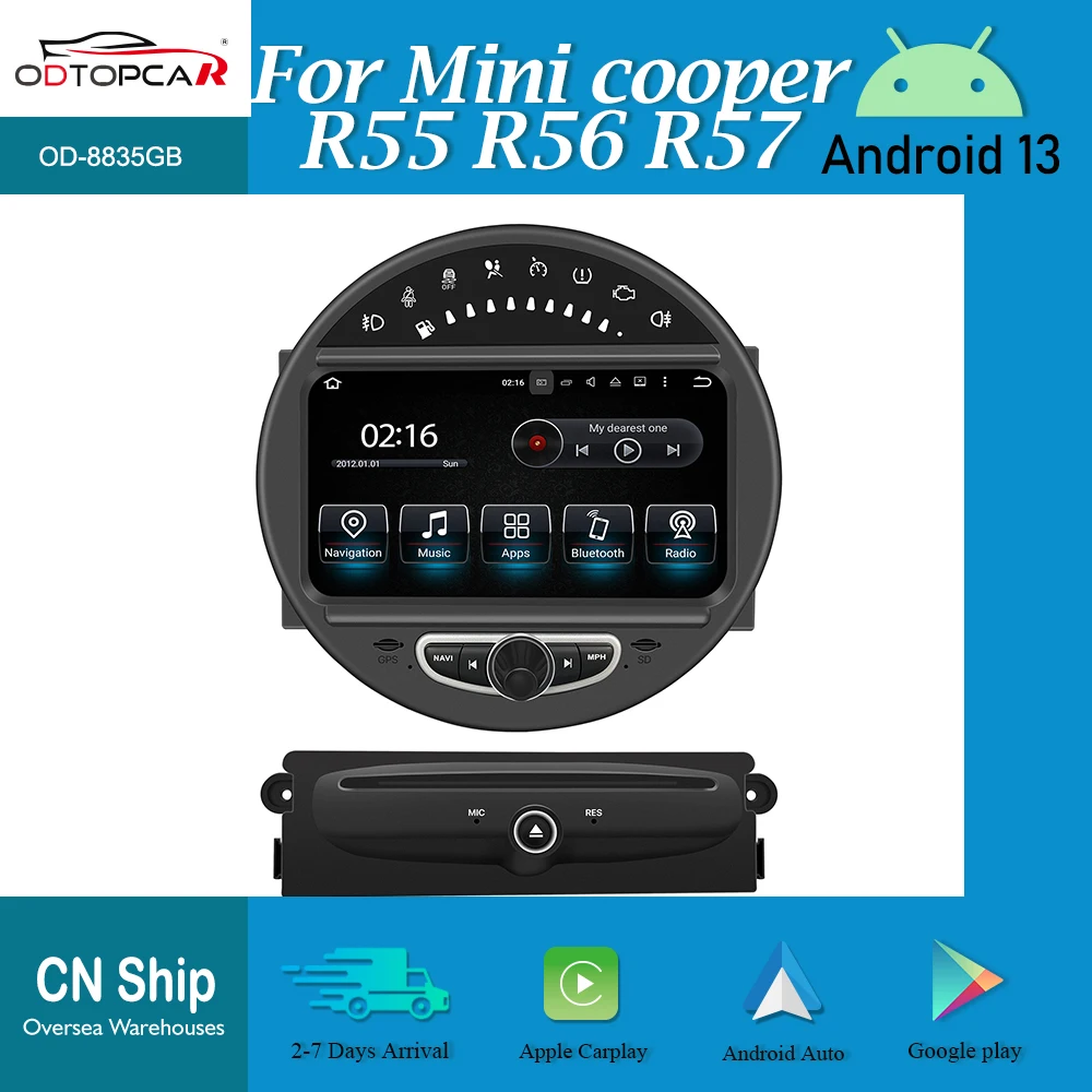 ODTOPCAR Autoradio Bluetooth Android Carplay for Mini Cooper countryman R55 R56 R60 Radio Upgrad Aftermarket Stereo Head Unit 