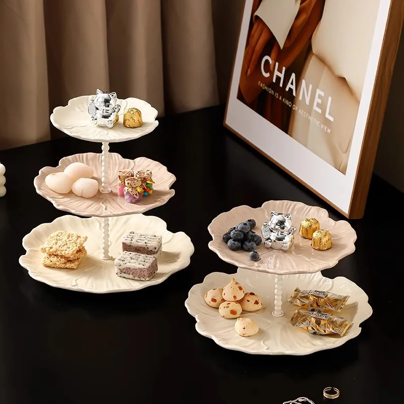 Fruit plate, pastry plate, living room household light luxury high-end snack plate, high-end dim sum candy string plate ornament