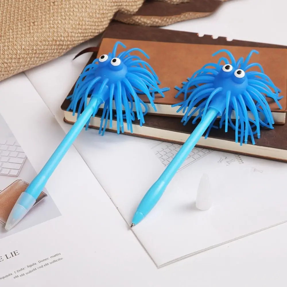 Hairy Octopus Ballpoint Pen Student Creative Decompression Gel Pen Write Smooth Cartoon Hairy Octopus Head Pen School Supplies