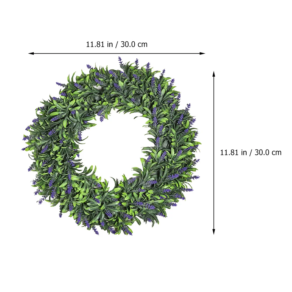 

Simulation Lavender Wreath Decorative Hanging Garland 30 Inch Door Wall Decor for Living Room Bedroom Photo Prop