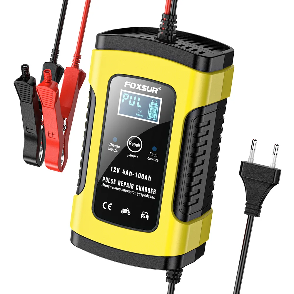 Foxsur Full Automatic Car Battery Charger 12V 5A Smart Fast Power Charging for AGM GEL Wet Dry Lead Acid Digital LCD Display - view 3