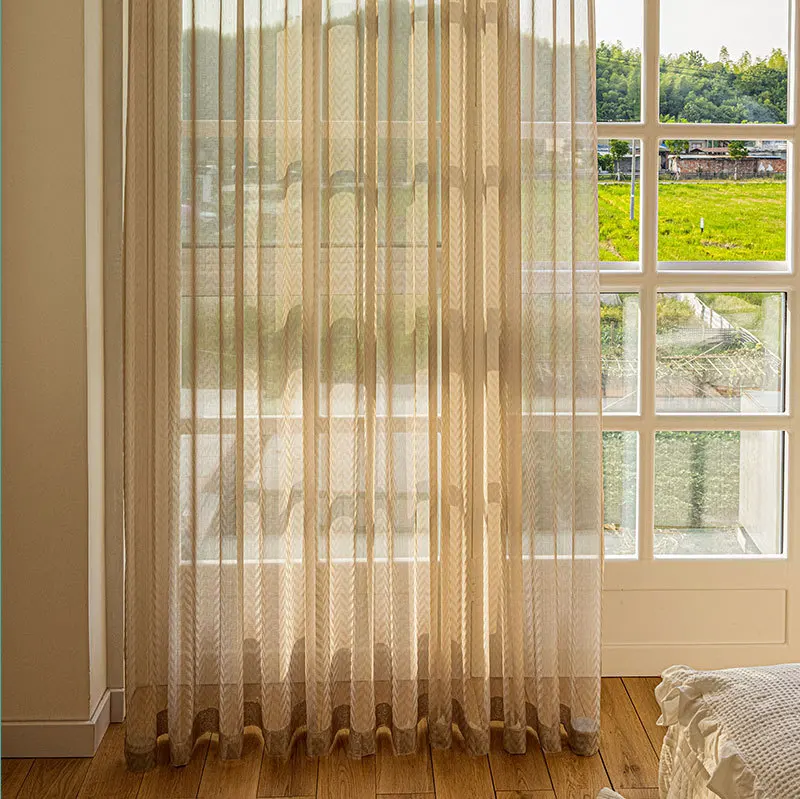 Simple Translucent Opaque Veil Curtains for Living Dining Room Bedroom Balcony Bedroom Window Screen