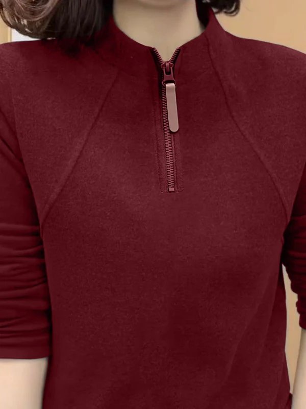 

Новая женская толстовка 2026 года с длинным рукавом, теплая, с воротником-стойкой, свободного кроя, осенне-зимняя, модная, стройнящая модель