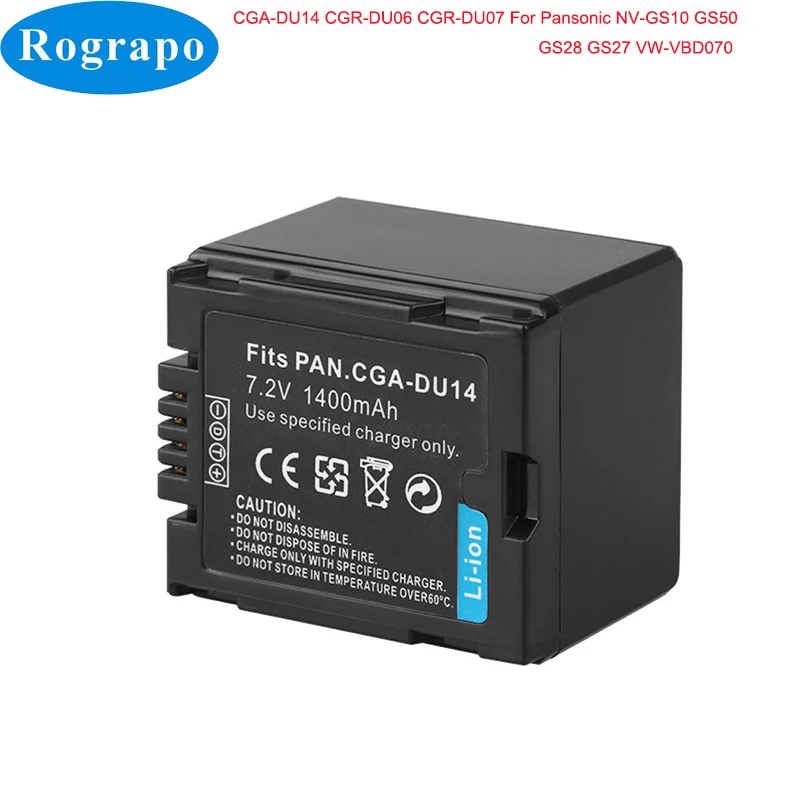 Новый аккумулятор для фотоаппарата 1400 мАч Φ CGA-DU21 CGR-DU07 для Panasonic CGA-DU14 GS500 GS27 GS328 GS50 VW-VBD070