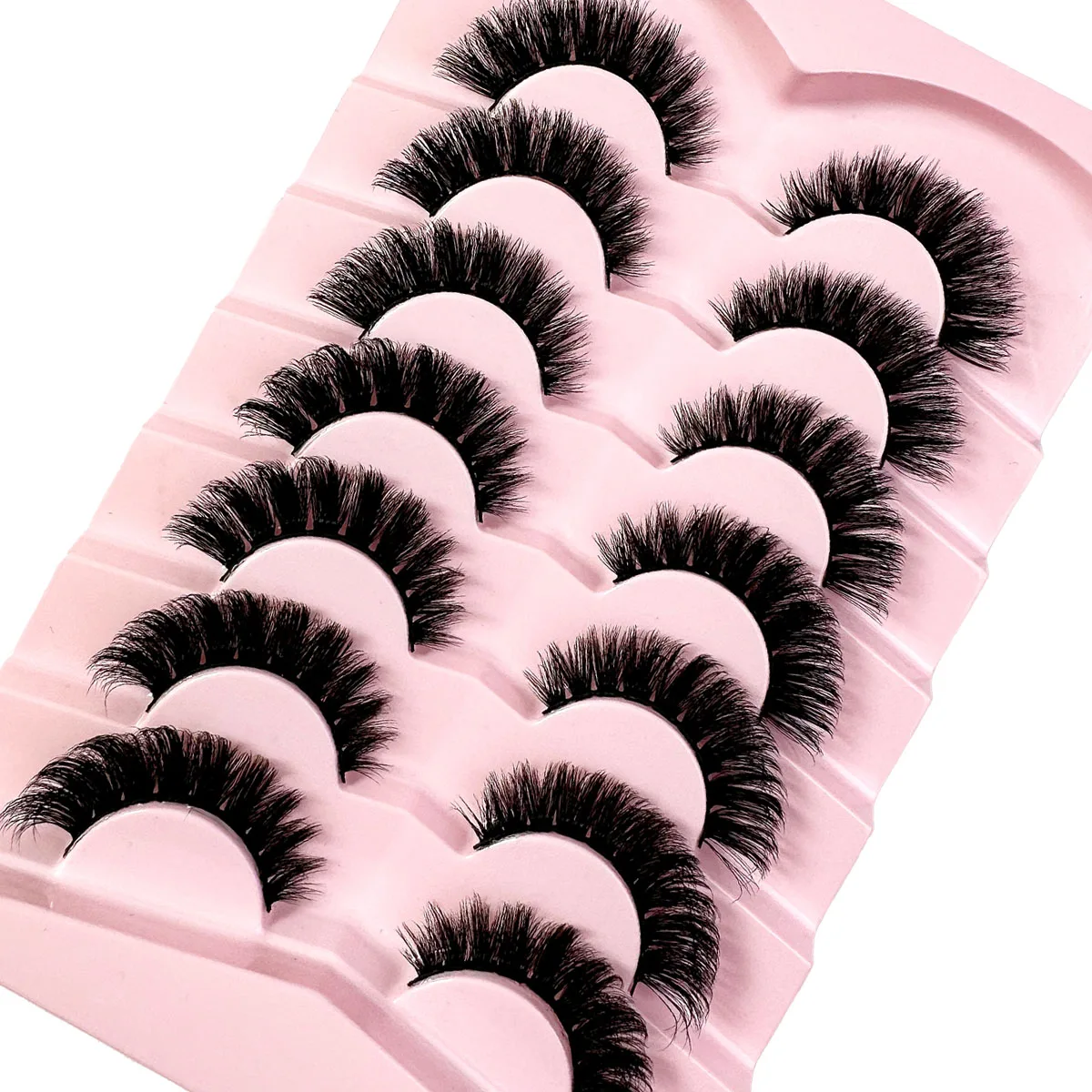 新しい 7 ペア DD ミンクまつげ 3D ミンクの毛乱雑ふわふわまつげショートソフトナチュラルまつげミンクアイまつげメイクアップミンクまつげ