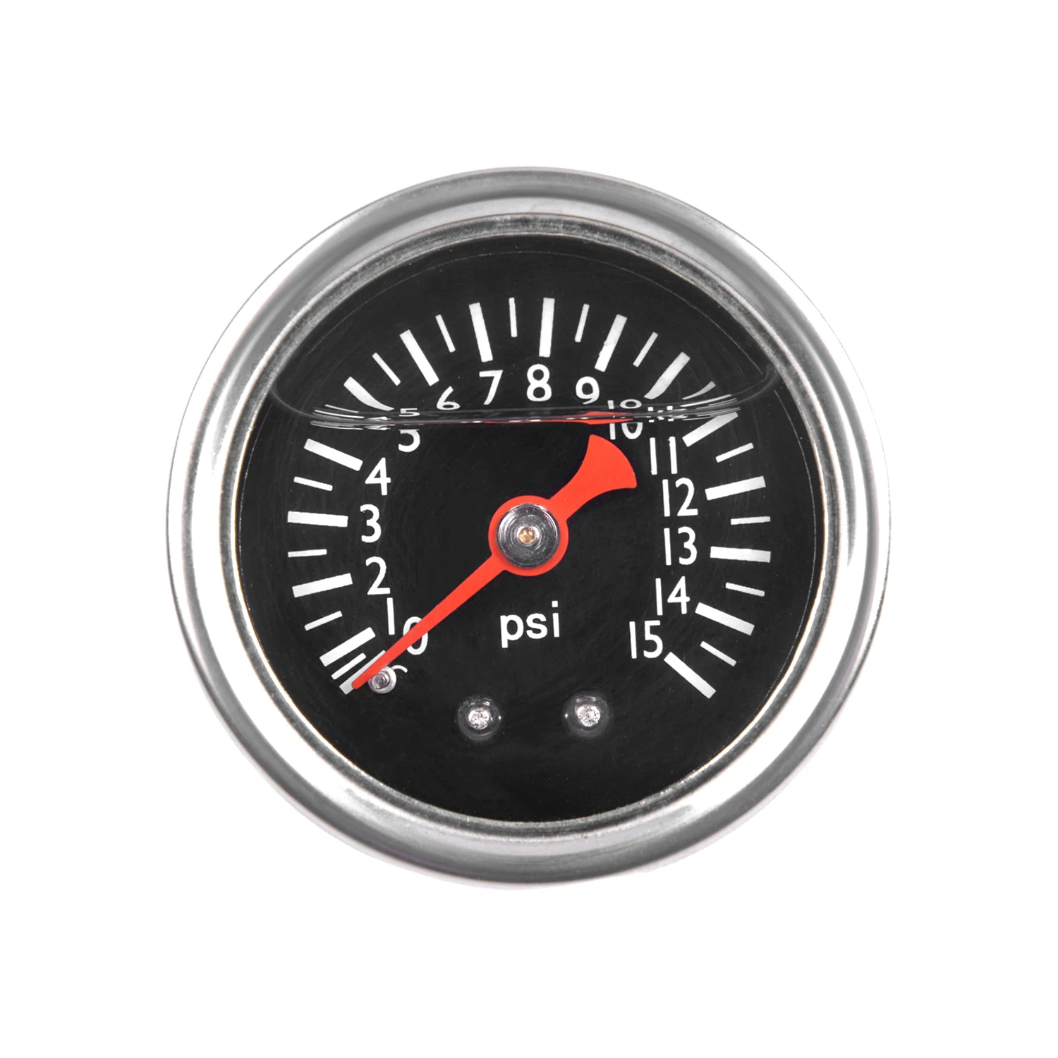 Universal Black Axial Shock-resistant 0-15psi Fuel Pressure Oil Pressure Hydraulic Gauge Stainless 40mm Dial Thread 1/8''NPT