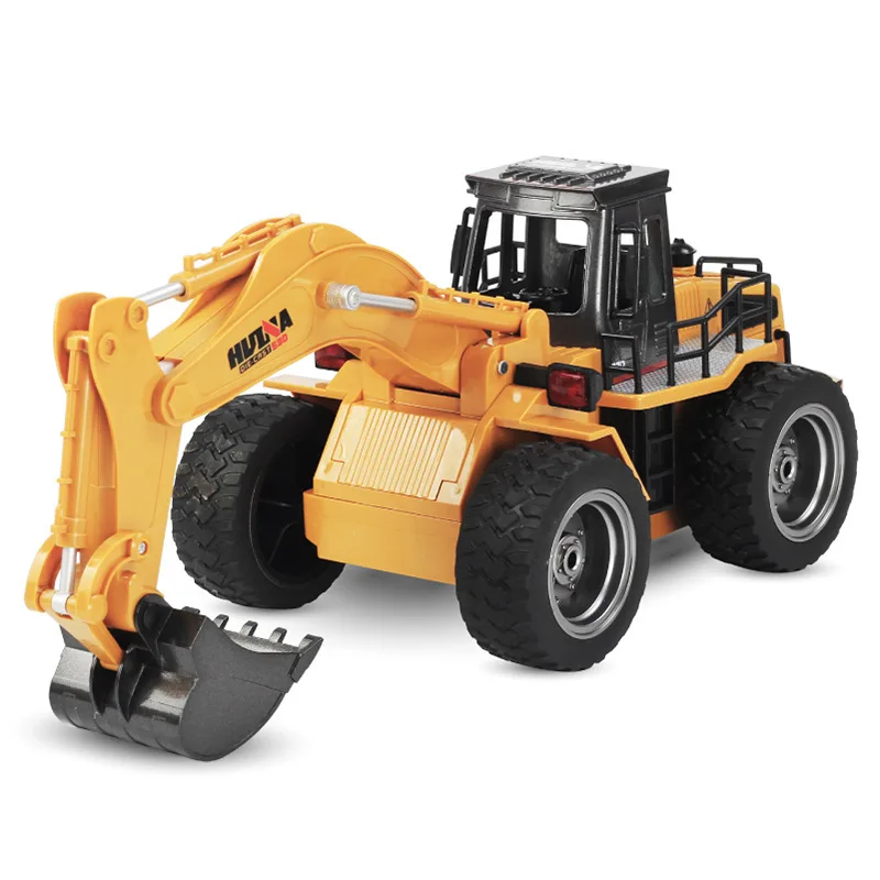 Huina 530 Engineering Vehicle 6-Way Alloy Excavator Lighting Sound Effects Charging Remote Control Engineering Cross-Border Toy