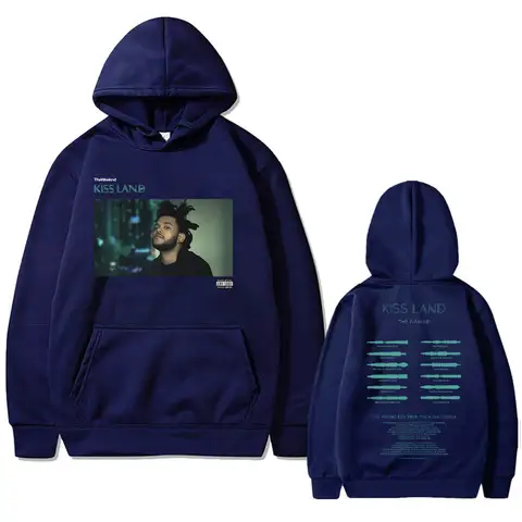 Weeknd Kiss Land Dubbelsidigt tryck Herr Höst Fleece Hoodie Normal Passform Långärmad Kläder Mode Streetwear Sportkläder 8 best sales The Weeknd-hoodie - №2