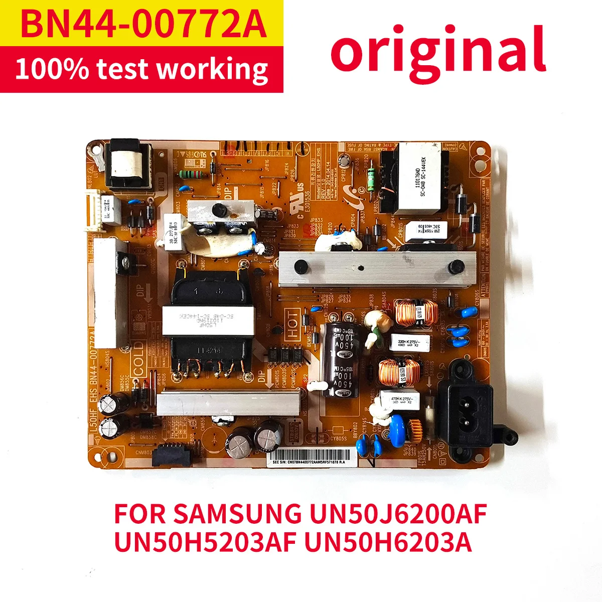 100% Original Good Test Work Power Supply Board BN44-00772A L50HF_EHS for Samsung UN50J6200AF UN50H5203AF UN50H6203A