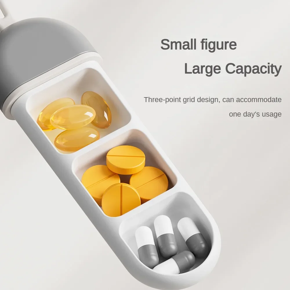 Portable Colorful 3 Spaces Medicine Case Health Care Container Case Pill Box Splitters Travel Pill Box Tiny Box Easy to Carry