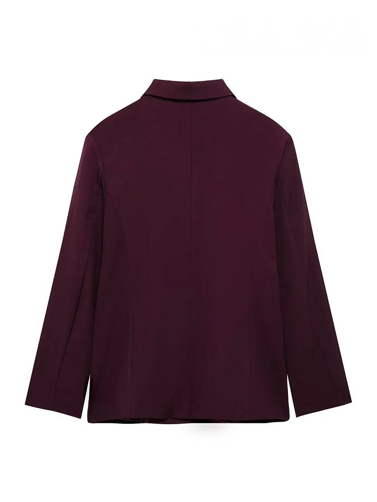 HH 2025 Spring Women's New Fashion Commuting Double-breasted Lapel Anchor Red Blazer Female Elegant Long-Sleeved Casual Coat