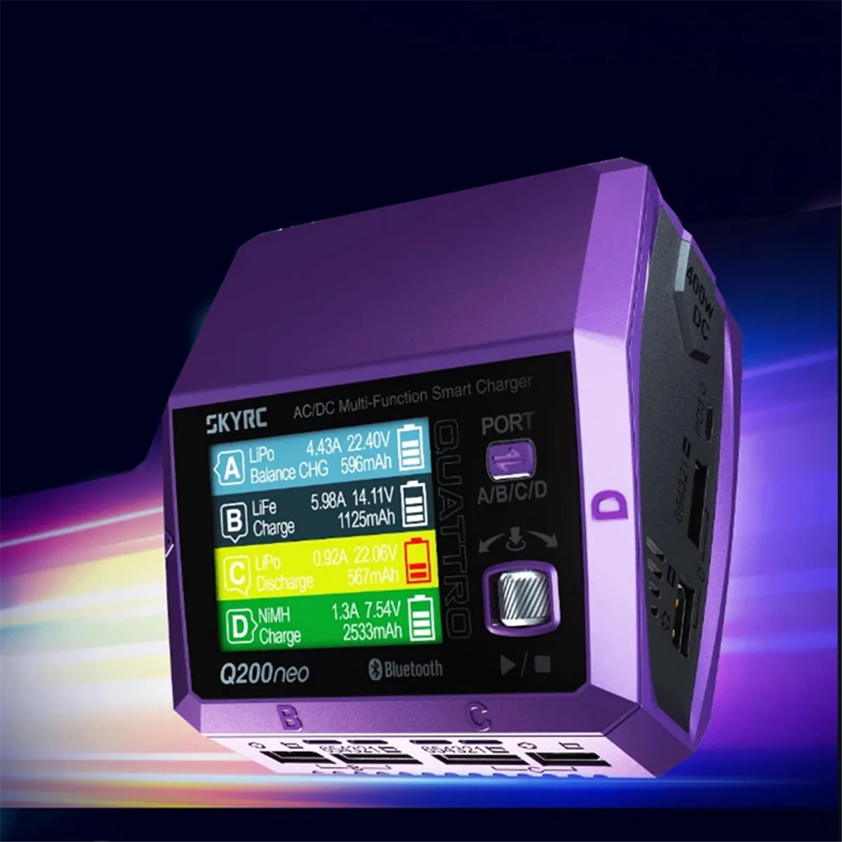 

Превосходный! Зарядное устройство SkyRC Q200neo AC 200 Вт, 400 Вт, 10 А, 4 выходных порта, интеллектуальное балансное зарядное устройство переменного/постоянного тока, разрядное устройство для 1-6S LiPo 20 Вт PD3