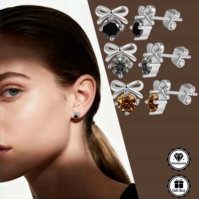 

LAMVOICE jewelry for women/stud earrings with earrings christmas gift Snowflake earring 1 carat moissanite Hypoallergenic