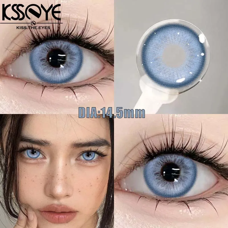 KSSEYE 1 Pair New Style Colored Contact Lenses with Diopter Myopia Eyes Pink Contacts Lens Beauty Puppiletes Makeup Yearly