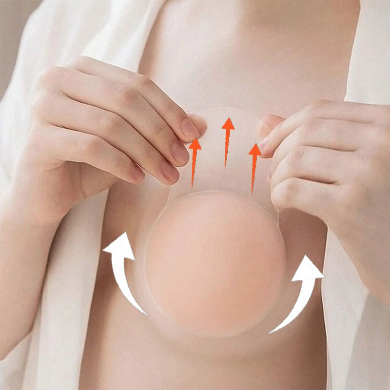 FINETOO Reusable Invisible Push Up Bra Nippe Cover for Women Sexy Seamless Self-Adhesive Lift Up Stickers Bra Strapless Lingerie