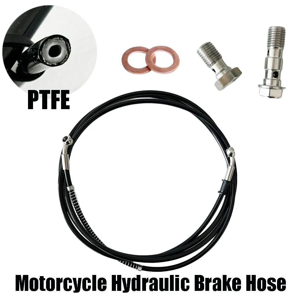 

ptfe 0.1 To 5M Motorcycle Hydraulic Brake Clutch Oil Hose Line Pipe Banjo Bolt M10 x 1.0 or M10 x 1.25 Dual Single Banjo Bolt