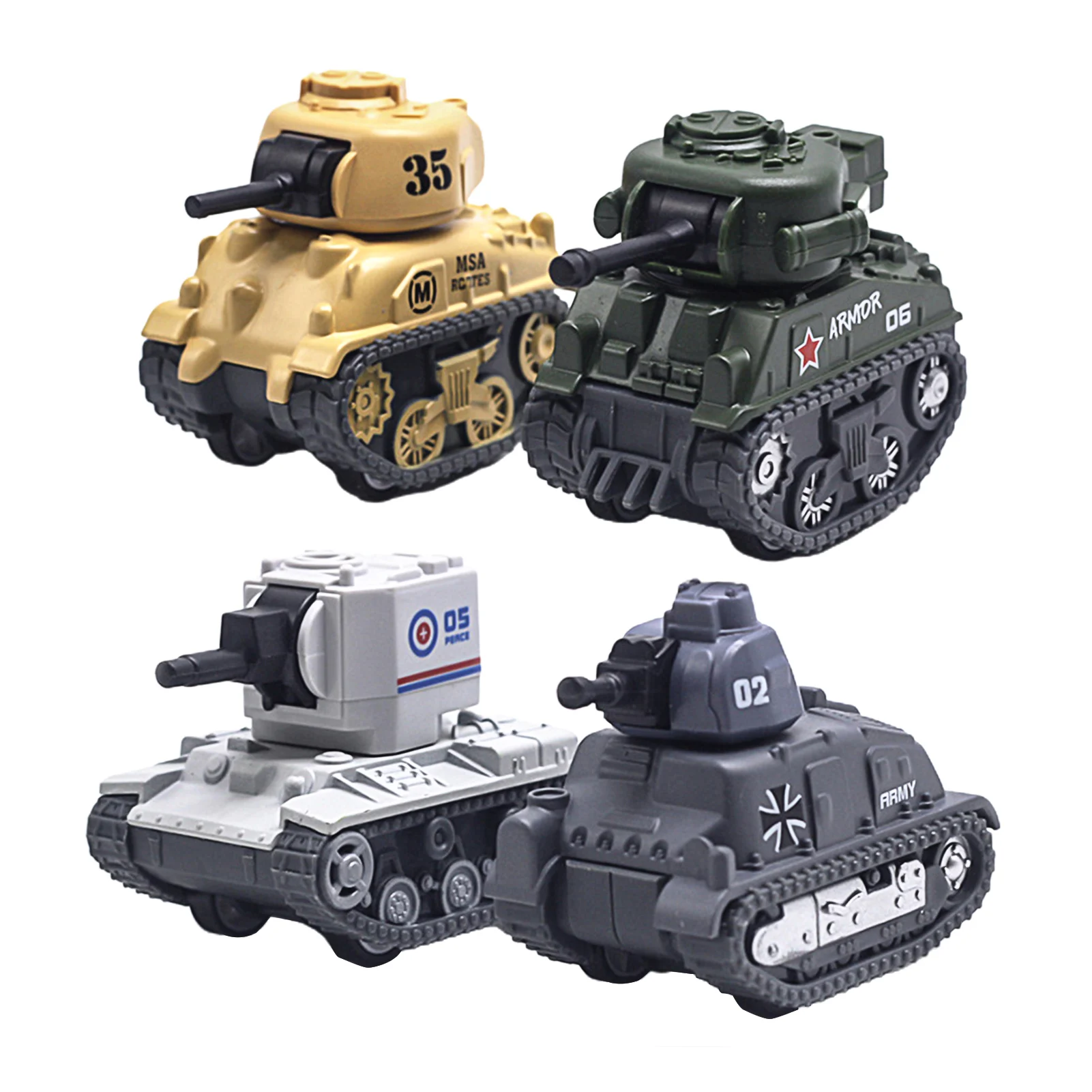 1:64 Mini Tank Model Trek Educatief Speelgoed Voertuig Model Tank Simulatie Collectie Geschenken Speelgoed Jongens