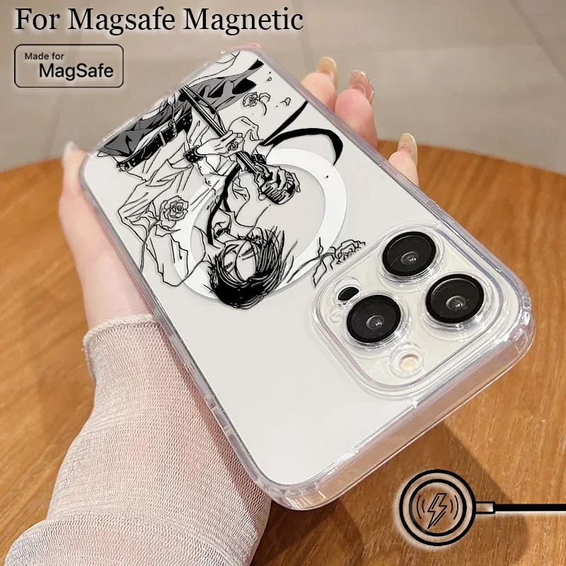 Anime Nanas Osaki Line Magsafe Magnetic Phone Case for iPhone 16 15 14 13 12 11 8 7 Plus Pro Max X XR XSMax Soft Clear Tpu Cover