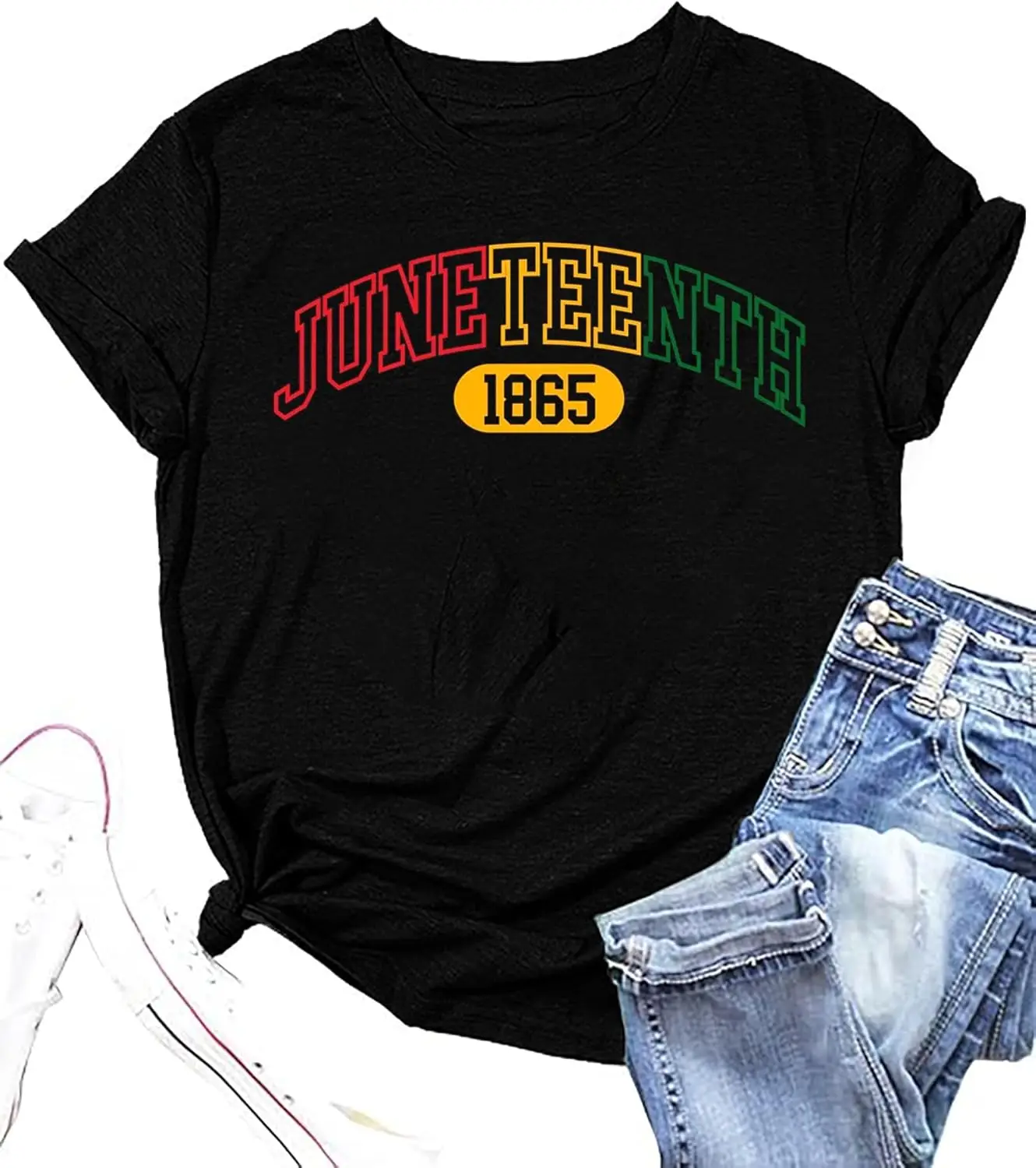 Womens Juneteenth Shirts 1865 Graphic Tee Black History Tshirts Black Culture Tee Vintage Melanin Tops