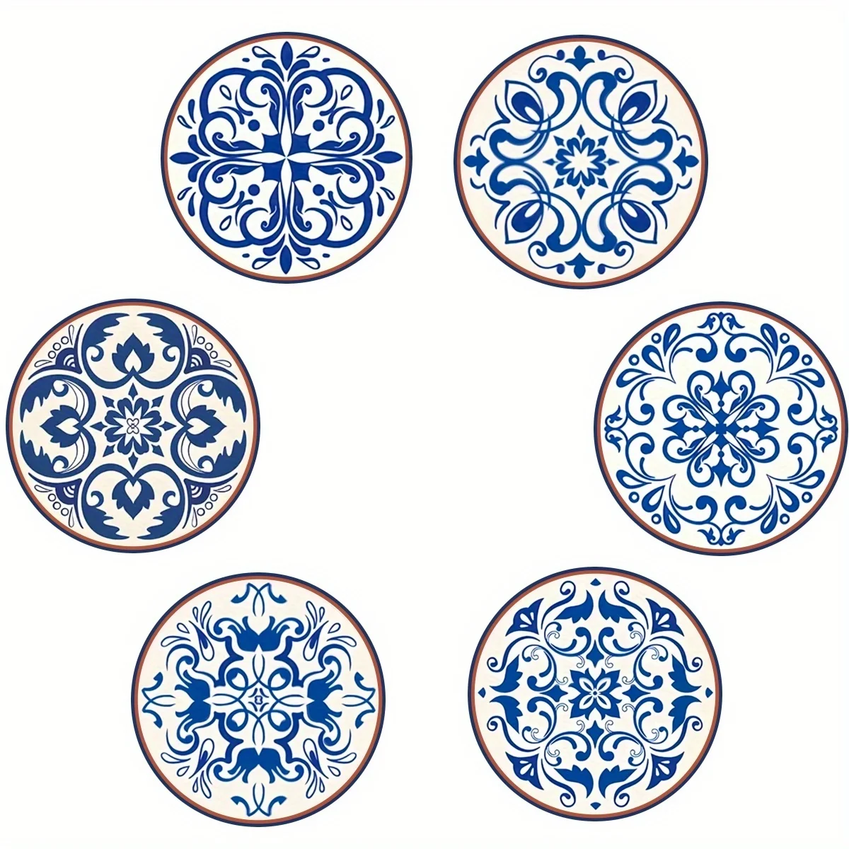 Dieses 6-teilige Set Einzigartig Gestalteter Mandala-Blumen-Serien Holzuntersetzer Eignet Sich für Küchenutensilien und Weihnachtsgeschenke