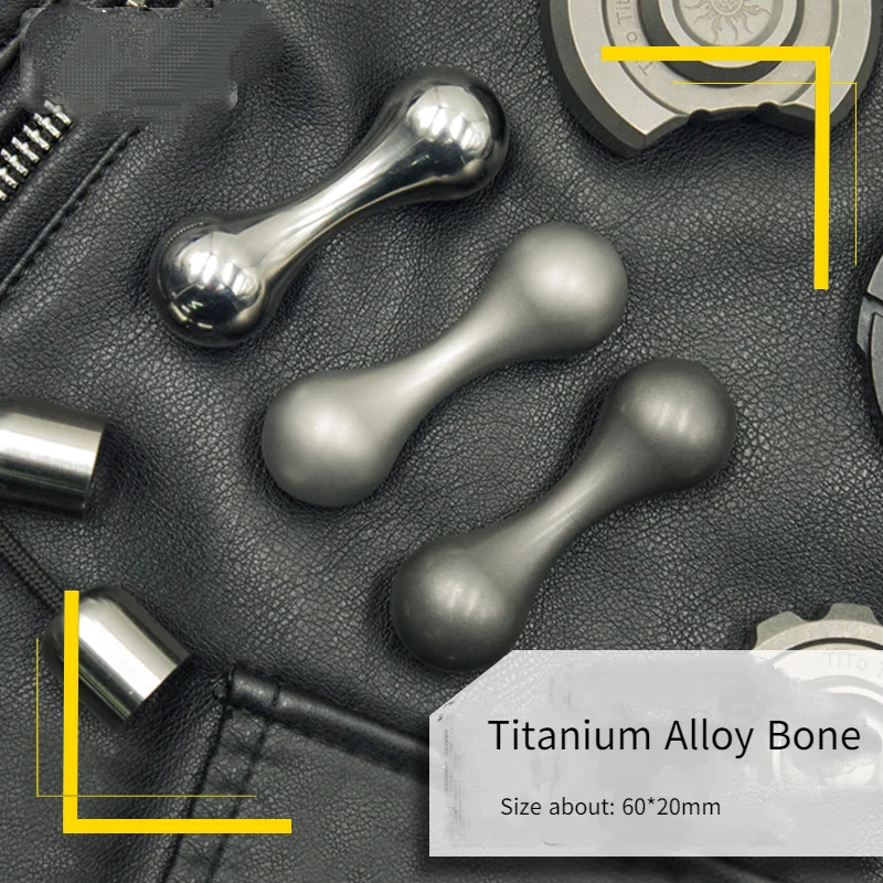 Titanium Alloy Bone Shape Finger Toy Fidget Worry Stone Finger Skill Zirconium Alloy Plastic EDC