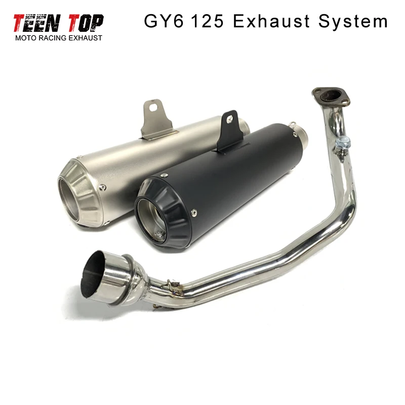 Full System For YAMAHA GY6-125 GY6-150 GY6 125CC 150CC Motorcycle Exhaust Escape Modified Muffler Wirh Front Link Pipe DB Killer