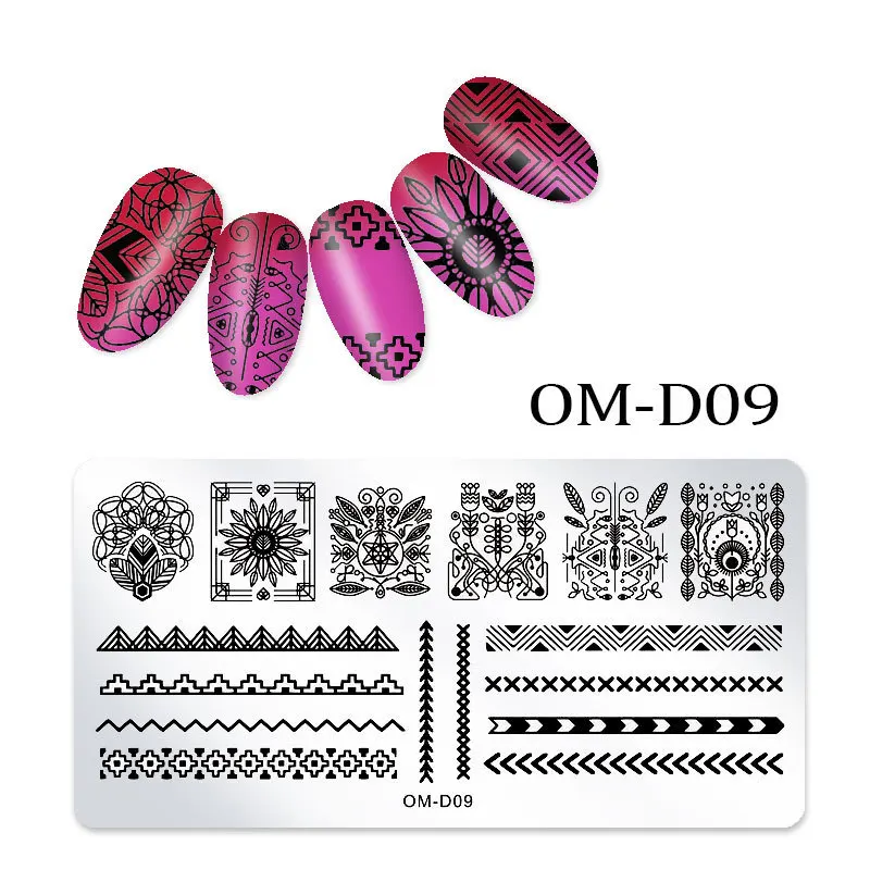 Nail art transfer steel plate rectangular printing oil transfer printing steel plate blue film painted board OMD series