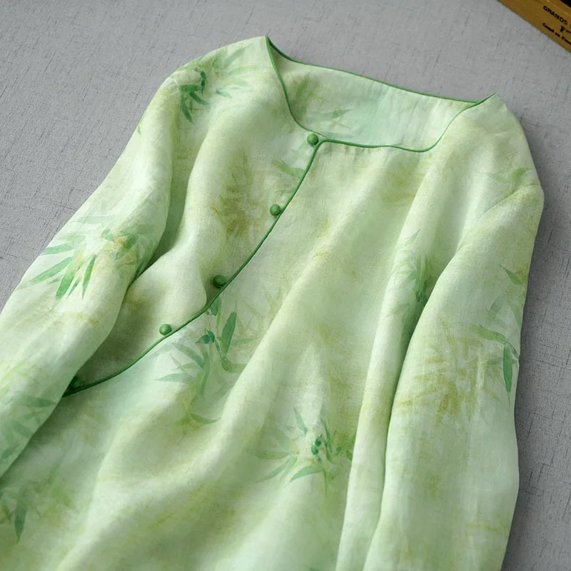 

Китайский винтажный льняной принт с асимметричным принтом Svel irt, женский летний художественный удобный топ для похудения