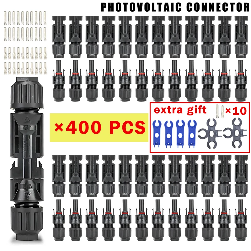 10/20/40/100/200/400-teiliges Solar-PV-Steckverbinder-Set – 1000 V, 30 A, MC4-kompatibel für 2,5/4/6 mm² Kabel, wasserdichter Stecker für Solarmodule