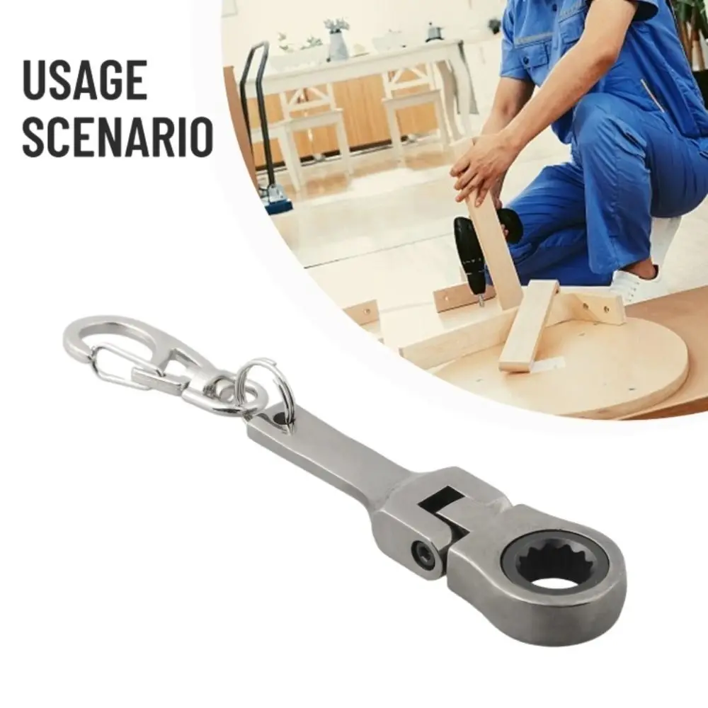 

Compact Appearance Ratchet Spanner Metal Material Foldable Design Ratchet Wrench Quick Release 180 Degree Rotatable