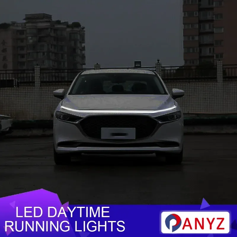 DRL Car Hood Guide LED Strip FOR Mazda 3 8 6 2 cx 9 CX-5 CX-30 EZ-6 LED Daytime Running Light Scan Starting Lamp 12V