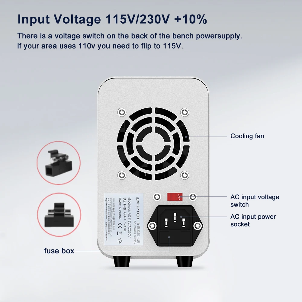 Imagem -02 - Regulador de Alimentação dc Ajustável Switching Banco de Alimentação 30v 10a 60v 5a 220v 110v