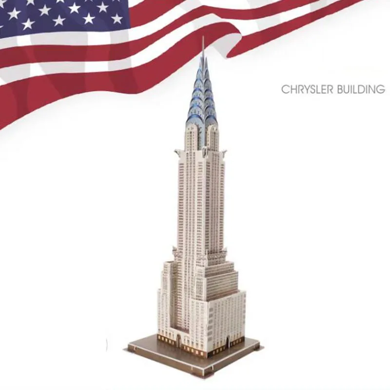 Chrysler Building 3D EPS Paper Puzzle Model Toy United States New York America World Great Architecture Boy Girl Birthday Gift