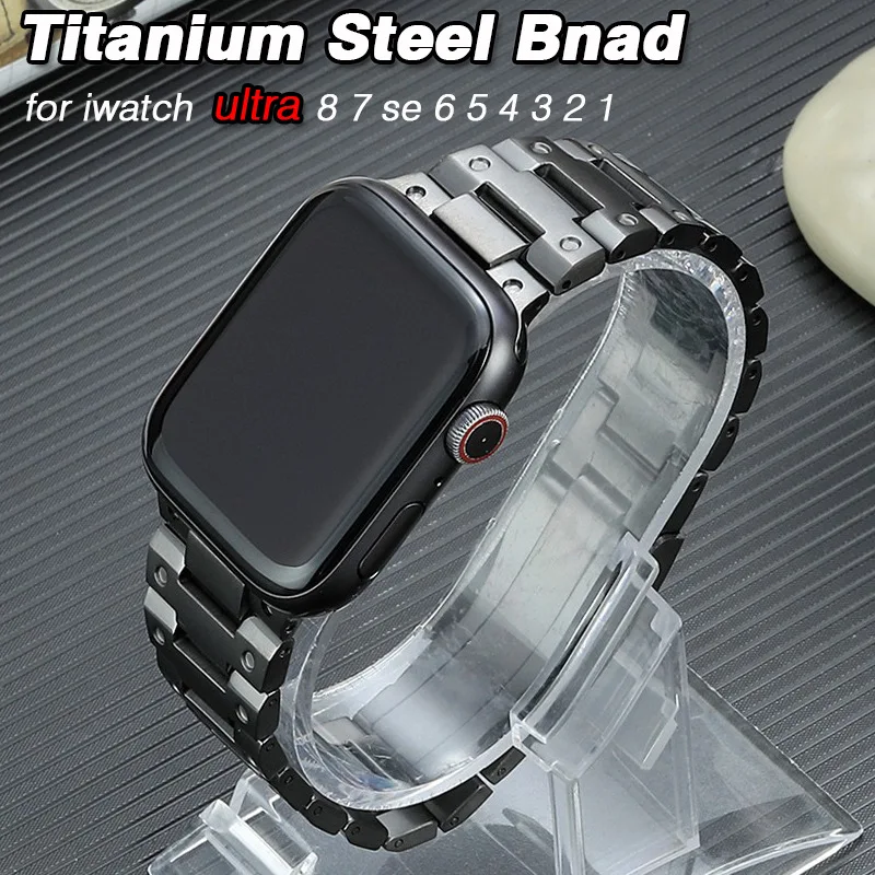 Titanium Strap For Apple Watch ultra band 49mm 44mm 45mm 40mm 41mm 38mm 42mm metal Bracelet iWatch Series 9 8 7 6 5 4 3 SE bands