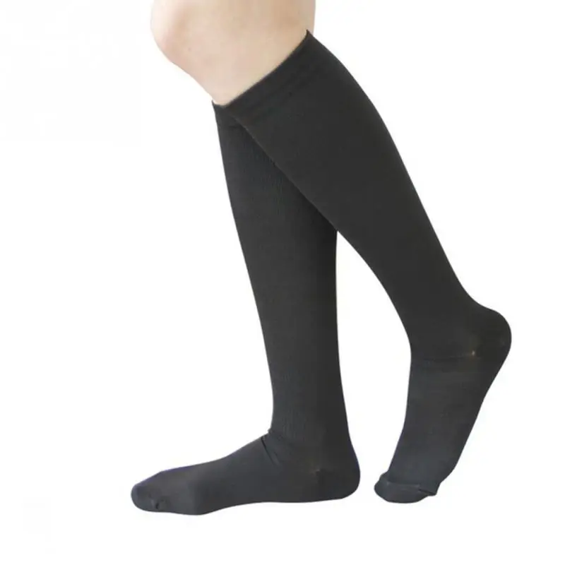 Nuevos calcetines Unisex medias de compresión presión venas varicosas medias hasta la rodilla soporte de pierna estiramiento presión circulación