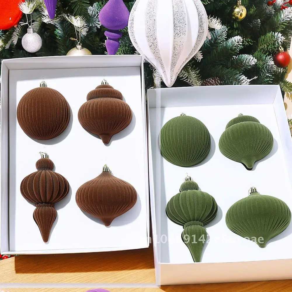 

Alien flocking Christmas ball Christmas tree small pendant wine red dark green Christmas flocking ball Christmas decorations