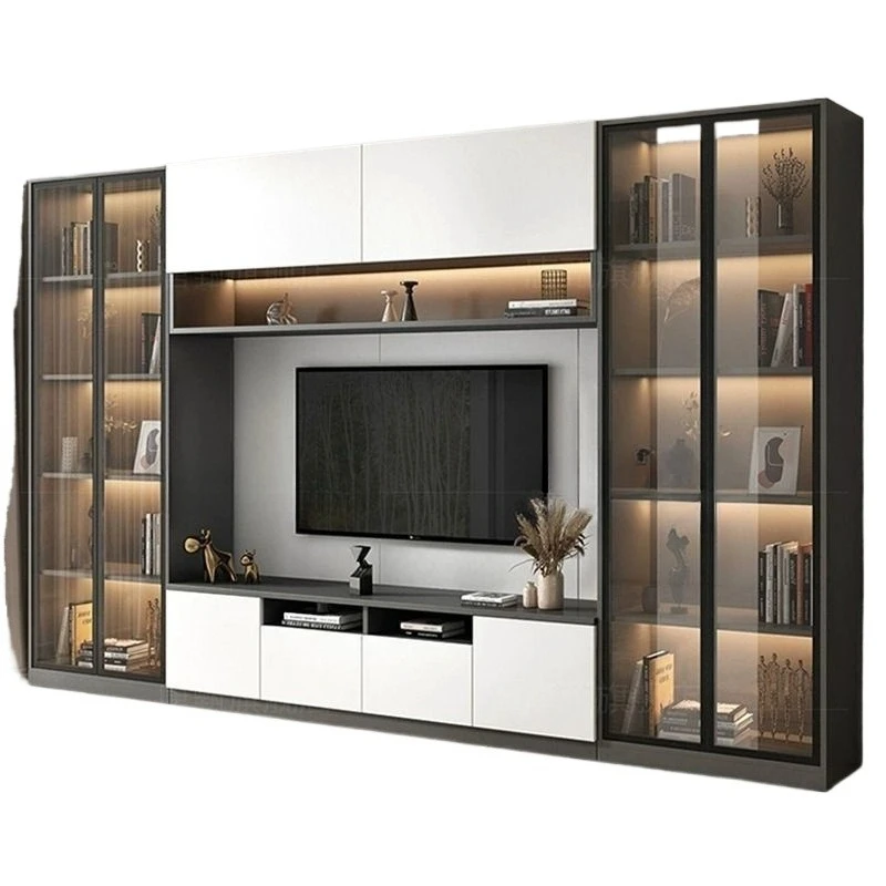 

Solid wood floor-to-ceiling TV cabinet