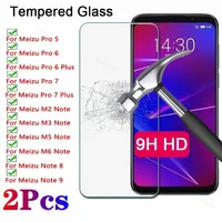 2 Pcs Front Glass 9H HD Screen Protector for Meizu Note 9 8 M2 M3 M5 Note Tempered Film Tempered Glass for Meizu Pro 6 7 Plus 5