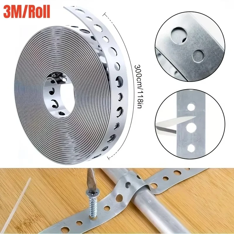 Multi-purpose Galvanized Steel Strip, Pre-drilled Slotted Bar, Pipe Mounting Bracket Strip, Anti-Corrosion Galvanized Bar for Pi