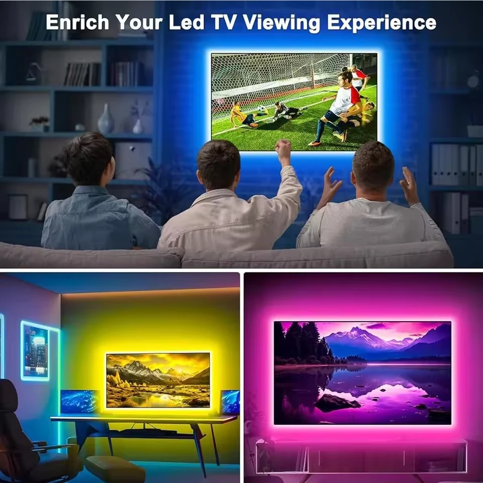 Bluetooth luzes de tira led usb para tv inteligente led fita luz 5v flexível tiras de iluminação led sincronização música luzes led tira inteligente