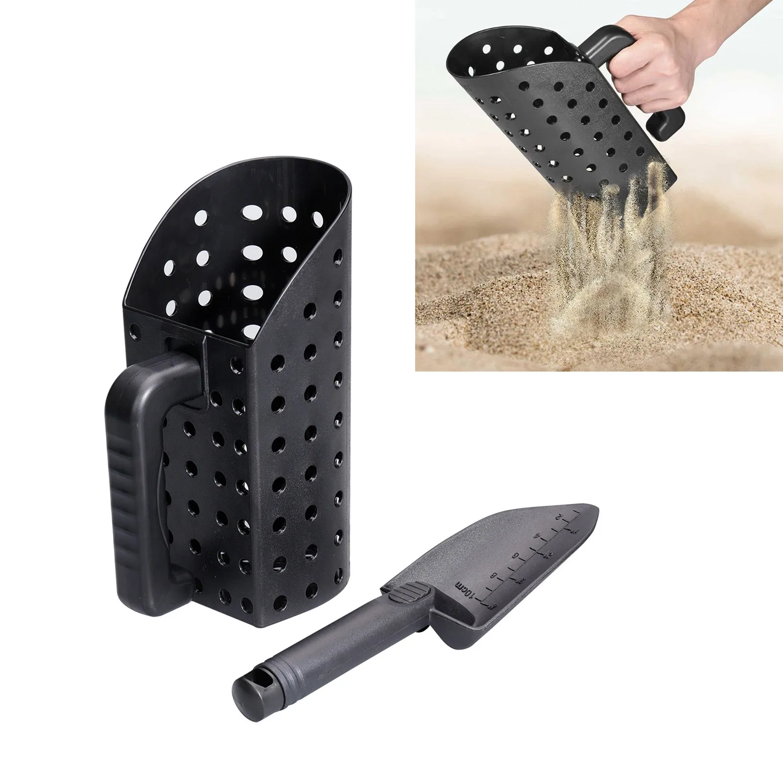 Metal Detecting Sand Scoop Set Portable Ergonomically Sturdy ABS Plastic Sand Scoop And Trowel For Treasure